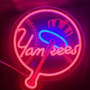 New York Yankees Baseball USB Dimmable LED Neon Wall Sign 13.5x12